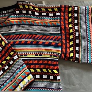 Emilio Pucci Multicolor Intricate Line Design Jersey Cropped Top